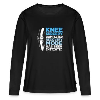 Knie Operation - Frauen Premium Bio Langarmshirt - Schwarz - Vorne - Julia (174cm)