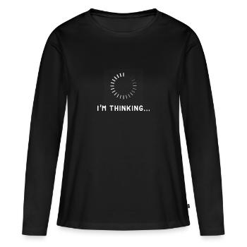 Je pense - T-shirt manches longues Premium bio Femme - noir - Devant - Julia (174cm)