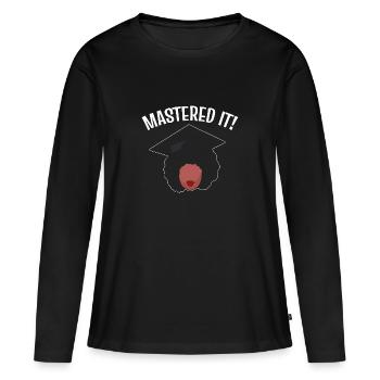 Master Studium Abschlussfeier - Frauen Premium Bio Langarmshirt - Schwarz - Vorne - Julia (174cm)