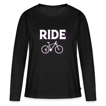 VTT VTT VTT - T-shirt manches longues Premium bio Femme - noir - Devant - Julia (174cm)