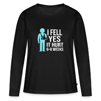 Fracture de l’os du bras - T-shirt manches longues Premium bio Femme - noir - Devant - Julia (174cm)