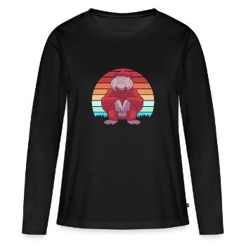 Orang-outan - T-shirt manches longues Premium bio Femme - noir - Devant - Julia (174cm)