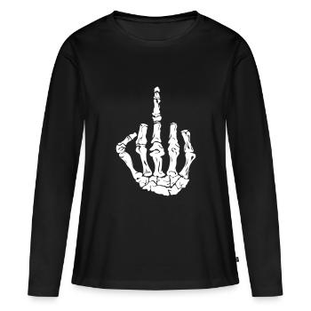 médius - T-shirt manches longues Premium bio Femme - noir - Devant - Julia (174cm)