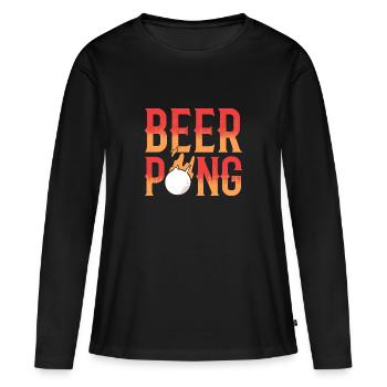 Beer Pong Beer Pong - T-shirt manches longues Premium bio Femme - noir - Devant - Julia (174cm)