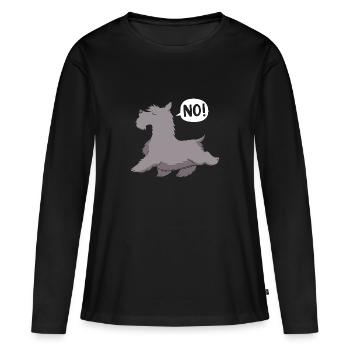 Terrier écossais - T-shirt manches longues Premium bio Femme - noir - Devant - Julia (174cm)