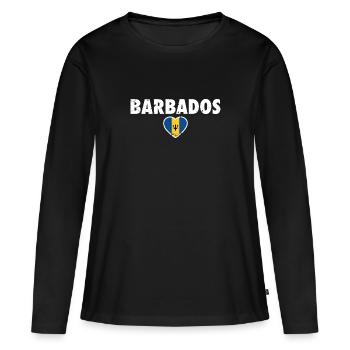 Barbade Barbade Drapeau Barbadien - T-shirt manches longues Premium bio Femme - noir - Devant - Julia (174cm)