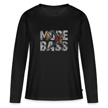 Plus Bass Please Clé de fa pour bassistes - T-shirt manches longues Premium bio Femme - noir - Devant - Julia (174cm)