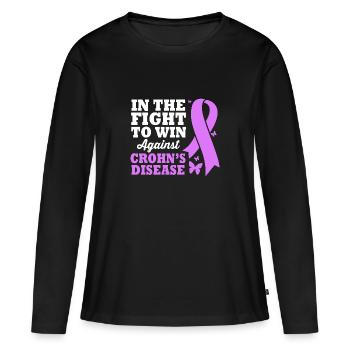 Maladie de Crohn - T-shirt manches longues Premium bio Femme - noir - Devant - Julia (174cm)