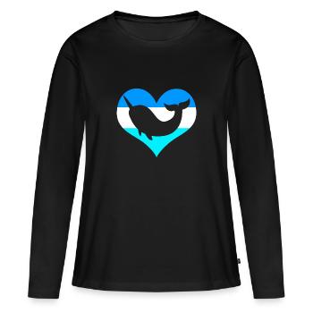 Narval - T-shirt manches longues Premium bio Femme - noir - Devant - Julia (174cm)