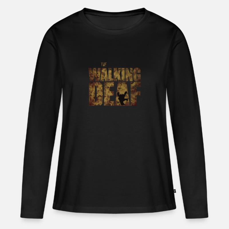 The Walking Deaf - Frauen Premium Bio Langarmshirt - Schwarz