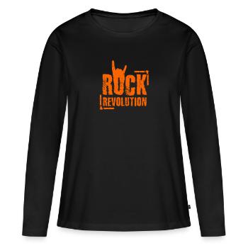 Rock - Rock Revolution - Rock Star - Musique - T-shirt manches longues Premium bio Femme - noir - Devant - Julia (174cm)