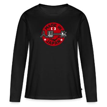 Made in Japan JDM Drift Auto Tuning Rising Sun - Frauen Premium Bio Langarmshirt - Schwarz - Vorne - Julia (174cm)