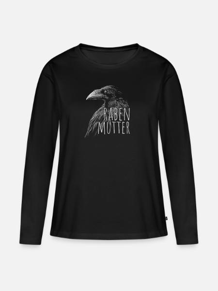 Rabenmutter Rabeneltern schwarzer Muttertag Krähe - Frauen Premium Bio Langarmshirt - Schwarz
