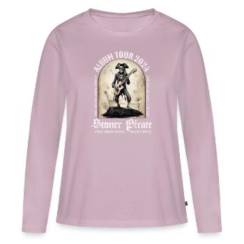 "Stoner Pirate T-Shirt - Album Tour 2024" - Women's Premium Organic Long Sleeve Shirt - dusky pink - Front - Julia (174cm)