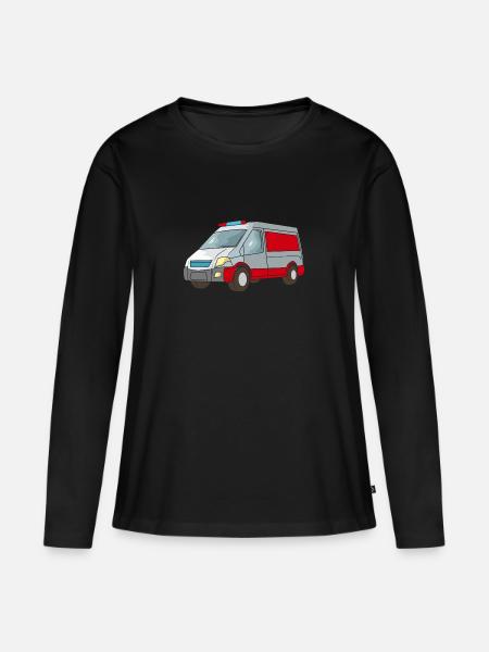Krankenwagen Rettungswagen Sanitäter Notarzt - Frauen Premium Bio Langarmshirt - Schwarz