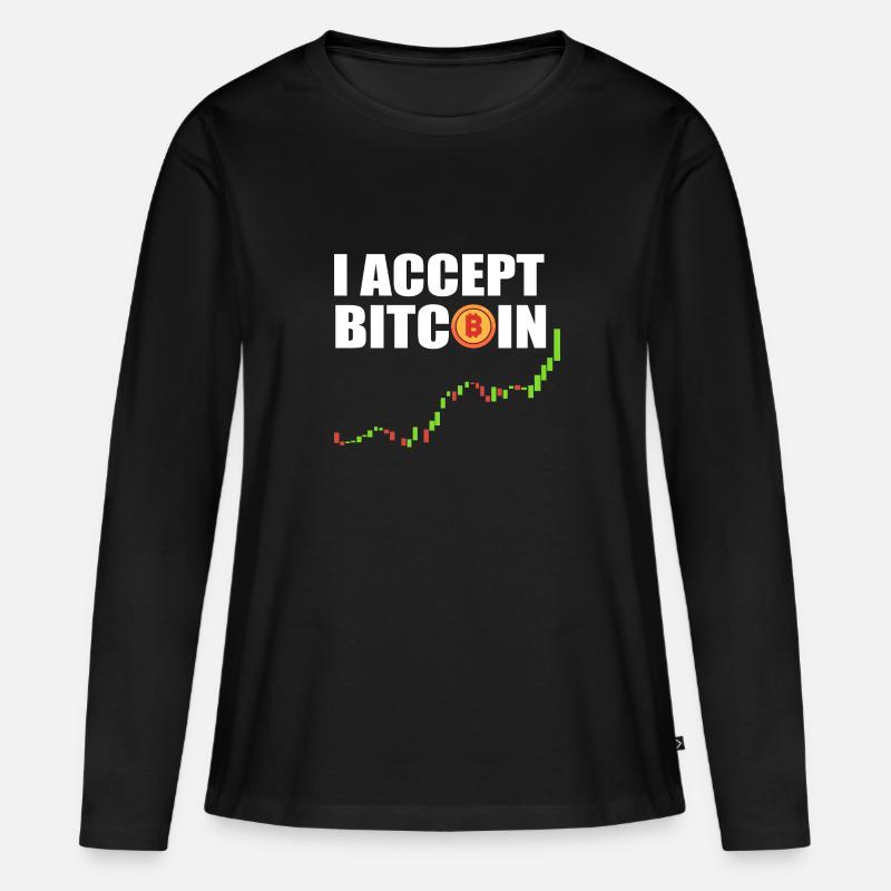 Bitcoin - Frauen Premium Bio Langarmshirt - Schwarz
