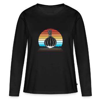 Oignon - T-shirt manches longues Premium bio Femme - noir - Devant - Julia (174cm)