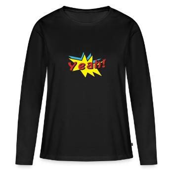 yeah comic - Frauen Premium Bio Langarmshirt - Schwarz - Vorne - Julia (174cm)