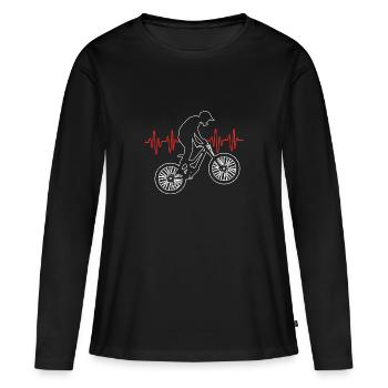 VTT VTT VTT - T-shirt manches longues Premium bio Femme - noir - Devant - Julia (174cm)