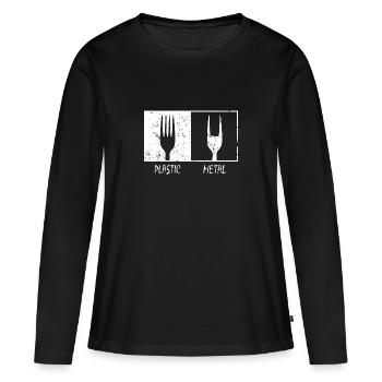 Fork fork - Women's Premium Organic Long Sleeve Shirt - black - Front - Julia (174cm)