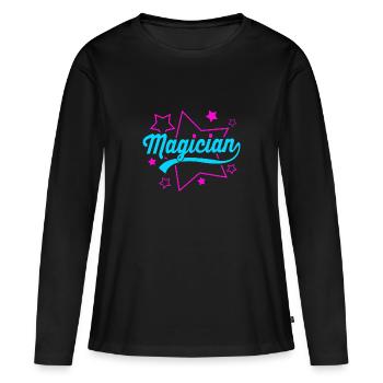 Sorcier - T-shirt manches longues Premium bio Femme - noir - Devant - Julia (174cm)