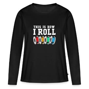 3D Druck Drucken Prototyp - Frauen Premium Bio Langarmshirt - Schwarz - Vorne - Julia (174cm)