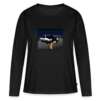 Initial D Dérive Akina - T-shirt manches longues Premium bio Femme - noir - Devant - Julia (174cm)