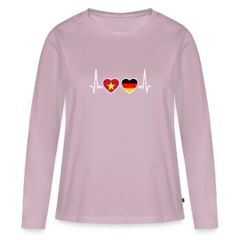 Vietnam Deutschland Flagge Vietnamese - Frauen Premium Bio Langarmshirt - Altrosa - Vorne - Julia (174cm)
