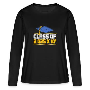 Classe de 2025 - T-shirt manches longues Premium bio Femme - noir - Devant - Julia (174cm)