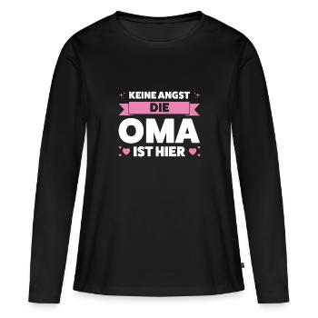 Oma Großmutter Großmütter Geschenk - Frauen Premium Bio Langarmshirt - Schwarz - Vorne - Julia (174cm)