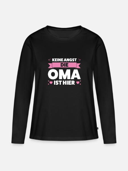Oma Großmutter Großmütter Geschenk - Frauen Premium Bio Langarmshirt - Schwarz