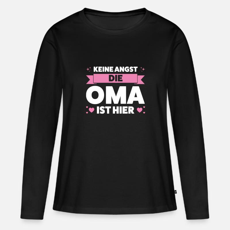 Oma Großmutter Großmütter Geschenk - Frauen Premium Bio Langarmshirt - Schwarz