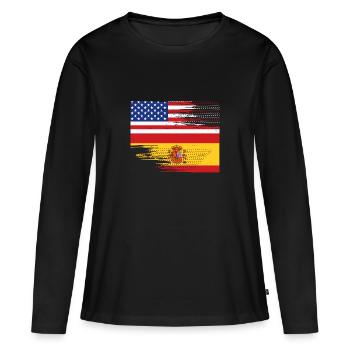 Spanisch - Frauen Premium Bio Langarmshirt - Schwarz - Vorne - Julia (174cm)
