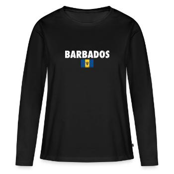 Barbade Barbade Drapeau Barbadien - T-shirt manches longues Premium bio Femme - noir - Devant - Julia (174cm)