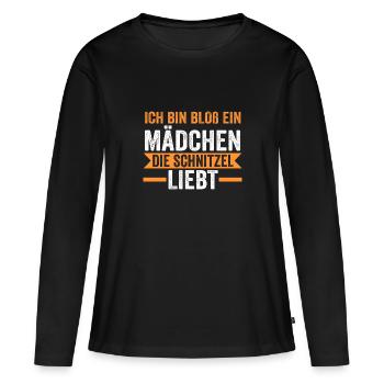 Schnitzel Mädchen Schnitzel Mädchen Geschenk - Frauen Premium Bio Langarmshirt - Schwarz - Vorne - Julia (174cm)