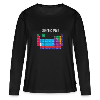 Tableau périodique - T-shirt manches longues Premium bio Femme - noir - Devant - Julia (174cm)