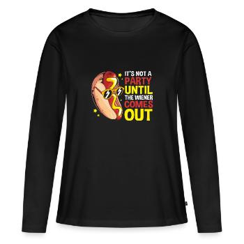 Hot Dog Snack - Women's Premium Organic Long Sleeve Shirt - black - Front - Julia (174cm)