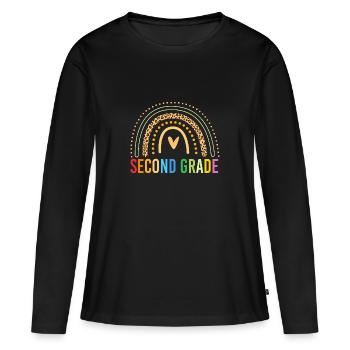 2e année - T-shirt manches longues Premium bio Femme - noir - Devant - Julia (174cm)