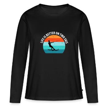 Water skis, water skis, water skiers - Women's Premium Organic Long Sleeve Shirt - black - Front - Julia (174cm)