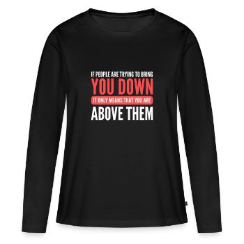 Mobbing - Frauen Premium Bio Langarmshirt - Schwarz - Vorne - Julia (174cm)