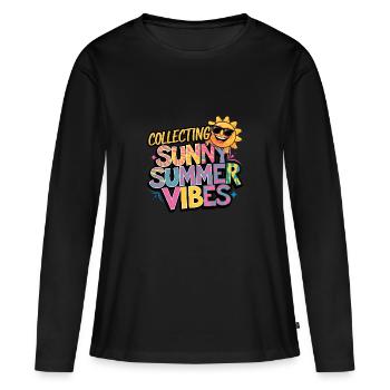 Sunny Summer Moments Vibes Summer Sun - Women's Premium Organic Long Sleeve Shirt - black - Front - Julia (174cm)