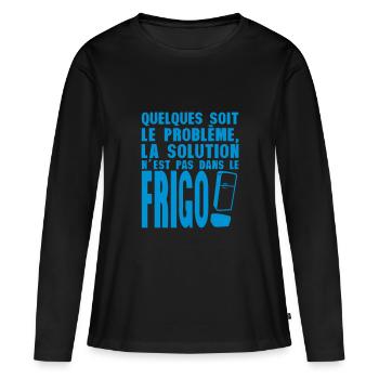 la solution du probleme pas frigo humour - T-shirt manches longues Premium bio Femme - noir - Devant - Julia (174cm)
