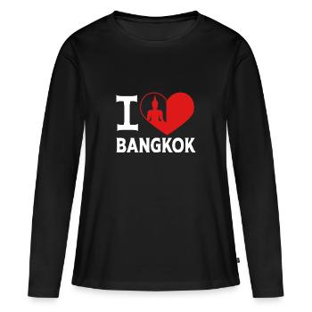 Thailand Bangkok - Frauen Premium Bio Langarmshirt - Schwarz - Vorne - Julia (174cm)