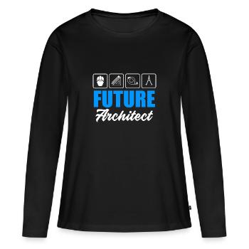 architecture - T-shirt manches longues Premium bio Femme - noir - Devant - Julia (174cm)