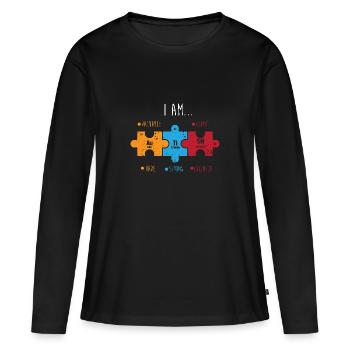 Tableau périodique - T-shirt manches longues Premium bio Femme - noir - Devant - Julia (174cm)