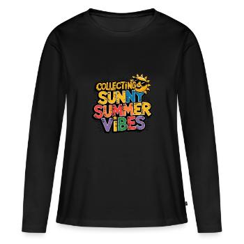 Sunny Summer Moments Vibes Summer Sun - Women's Premium Organic Long Sleeve Shirt - black - Front - Julia (174cm)