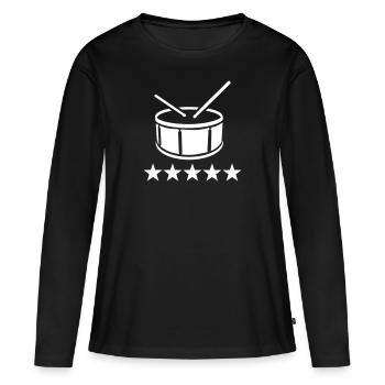 tambour - T-shirt manches longues Premium bio Femme - noir - Devant - Julia (174cm)
