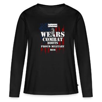 My Daughter Wears Combat Boots P... - Frauen Premium Bio Langarmshirt - Schwarz - Vorne - Julia (174cm)