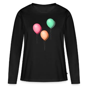 Balloons pastel - Women's Premium Organic Long Sleeve Shirt - black - Front - Julia (174cm)