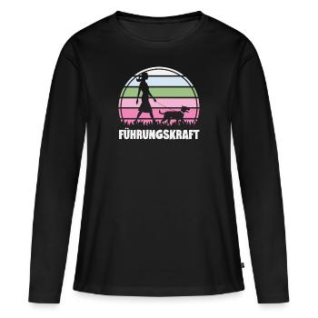 Führungskraft Hund Hundehalterin Geschenkidee - Frauen Premium Bio Langarmshirt - Schwarz - Vorne - Julia (174cm)